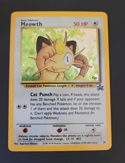 Meowth Promo 10 - Black Star GB Game Boy Stamped - Holo Rare Pokemon Card - Image 1
