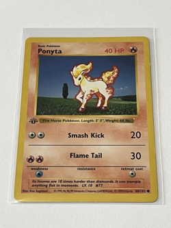 Pokemon Ponyta 60/102 1st Edition Base Set Card Near Mint - Image 3