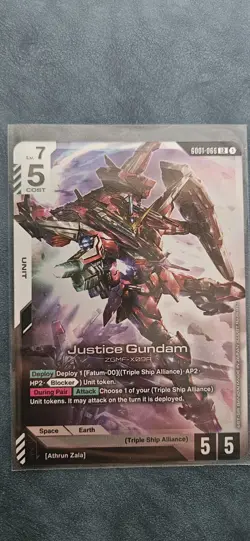 Justice Gundam - Newtype Rising (GD01-066 LR) - Gundam Card Game - Image 1