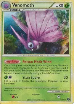 Pokemon Card HS Triumphant Venomoth Holo Rare 11/102 - Image 1