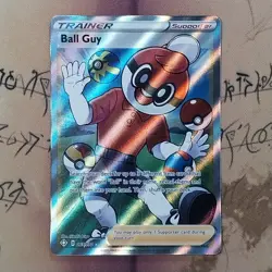 Ball Guy 065/072 Shining Fates Full Art Trainer Holo NM Pokemon Card English - Image 1