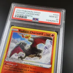 PSA 10 Radiant Charizard 020/159 Pokemon Crown Zenith Holo Graded Card - Image 2