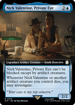 Nick Valentine, Private Eye (Extended Art) [Fallout] Magic MTG - Image 1