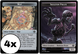 MTG - Playset (x4) - Map Skeleton Pirate Token - The Lost Caverns of Ixalan - Image 1