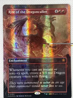 Rite of the Dragoncaller (Borderless) (Mana Foil) Foundations Foil - Image 1