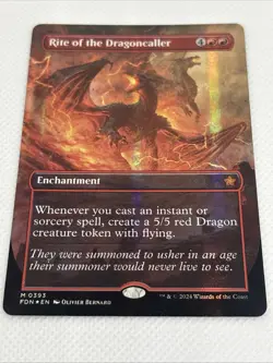 Rite of the Dragoncaller (Borderless) (Mana Foil) Foundations Foil - Image 2