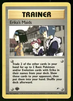 Pokemon Tcg NM Erika's Maids [1st Edition] #109 Pokemon Gym Heroes - Image 1