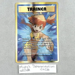 Misty's Determination 108/108 XY Evolutions Full Art Trainer Holo Pokemon TCG NM - Image 1