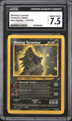 2002 POKEMON NEO DESTINY SHINING TYRANITAR CGC 7.5 - Image 1