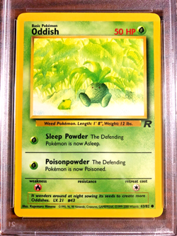 VINTAGE Oddish Common #63 - PSA NM-MT 8 - 2000 Team Rocket Unlimited - Pokemon - Image 2