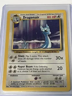 Dragonair 18/102 Base Set Rare Unlimited WOTC Pokemon TCG 1999 NM - Image 1