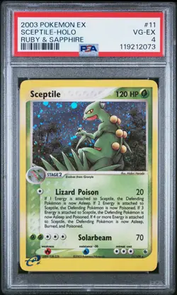 2003 POKEMON EX RUBY & SAPPHIRE #11 SCEPTILE-HOLO PSA 4 - Image 1