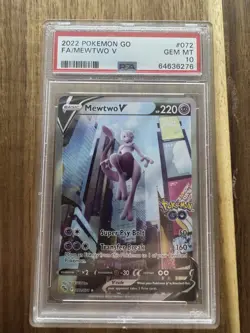 Mewtwo V (Alternate Full Art) 072/078 Pokemon GO Holo PSA 10 - Image 1