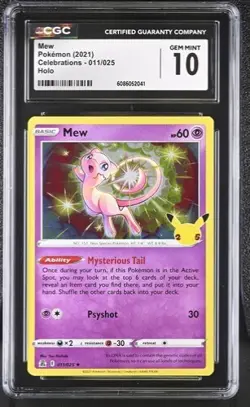 Pokemon Celebrations Mew Holo 011/025 CGC Gem Mint 10 - Image 1