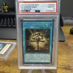 Yu-Gi-Oh! Millennium Ankh - INFO-EN053 - NM Secret Rare 1st Edition PSA 10 - Image 1