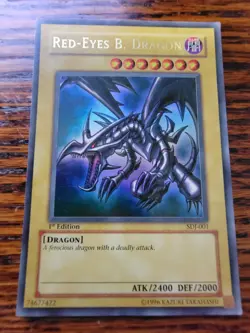 MP! Yugioh Red-Eyes Black Dragon SDJ-001 1st Edition Holo Rare Yu-Gi-Oh! - Image 1