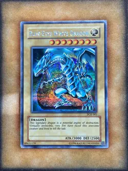 Yugioh Blue-Eyes White Dragon PCK-001 Parallel Secret Rare Promo MP - Image 1