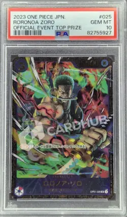 CARTA ONE PIECE RORONOA ZORO OP01-025 FLAGSHIP JAP PSA 10 - Image 1