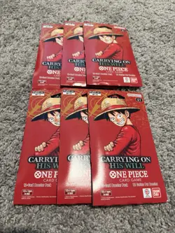 One Piece TCG - Carrying On His Will - OP13 English Sleeve Booster Packs LOT 6 - Image 1