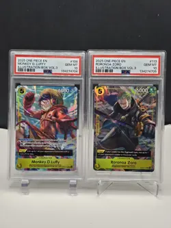 PSA 10 Sequential Set One Piece Illustration Box Vol 3 Zoro And Luffy - Image 1