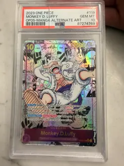 2023 ONE PIECE OP05-AWAKENING OF THE NEW ERA #119 MONKEY D. LUFFY PSA 10 - Image 1