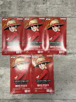 One Piece OP-13 CARRYING ON HIS WILL Sleeved Booster Packs Lot Of 5 NEW/SEALED - Image 1