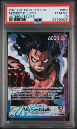 One Piece Monkey D Luffy OP11-040 Alt Art Leader PSA 10 - Image 1