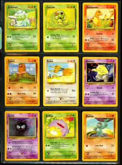 1999 Pokemon Base Set COMPLETE Unlimited Edition NON HOLO Cards #17-102 Lot RARE - Image 5