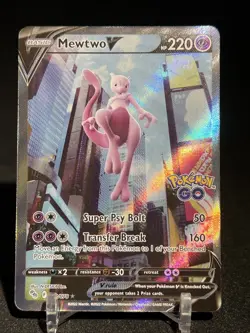 Mewtwo V 72/78 Pokemon Go TCG 2022 Mew Two Trading Card Collectible - Image 1