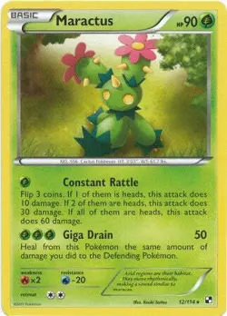 Pokemon Black & White 12/114 Maractus Rare Card - Image 1
