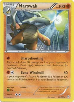 Marowak 78/162 Rare - Pokemon XY Break Through Card - Image 1