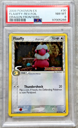 Pokemon Card Flaaffy Reverse Foil PSA 8 NM-Mint, Ex Dragon Frontiers #30, 2006 - Image 1