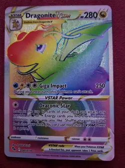 Dragonite VSTAR 081/078 Full Art Rainbow Secret Rare pokemon GO Card - Image 1
