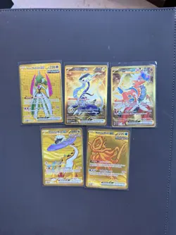 Pokemon Gold Hyper Rare Card Lot 5 of NM SV Temporal Paradox Prismatic Ex - Image 2