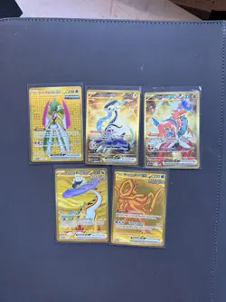 Pokemon Gold Hyper Rare Card Lot 5 of NM SV Temporal Paradox Prismatic Ex - Image 3