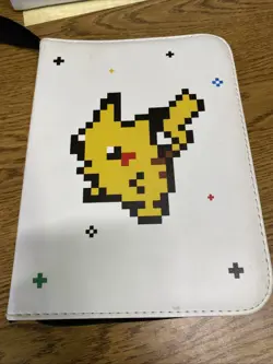 Pokemon Pikachu Zipper Binder White Case -EUC Trading Card Album Empty - Image 1