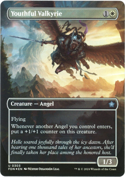 Youthful Valkyrie (Borderless) Foil - 0303 - Foundations - MTG - Image 1