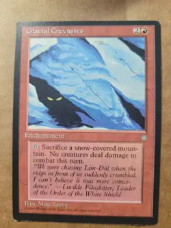 MTG Glacial Crevasses - Ice Age Magic Red English 1995 Rare LP BULK DISCOUNT - Image 1