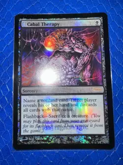 Magic the Gathering CABAL THERAPY #5/12 DCI Promo Foil FNM Black 2005 LP FOIL - Image 2