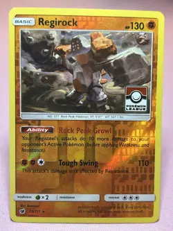 Regirock 53/111 Reverse Holo Pokemon League Stamp Crimson Invasion Pokemon TCG - Image 1