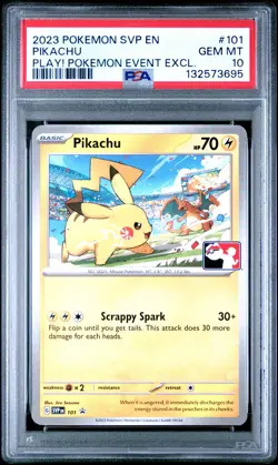 2023 POKEMON SVP EN-SV BLACK STAR PROMO #101 PIKACHU PSA 10 - Image 1