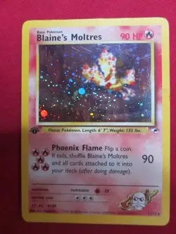 Pokemon Blaine's Moltres 1/132 Gym Heroes Holo 1st Edition MP - Image 1