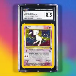 ✨ CGC 8.5 NM/MINT ✨ Pokemon Mew League Black Star Holo Promo #9 WOTC 🌀 SWIRL - Image 1