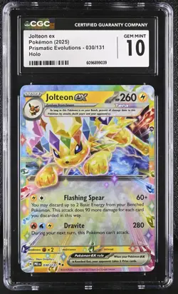 2025 Prismatic Evolutions Pokemon Jolteon ex CGC 10 030/131 - Image 1