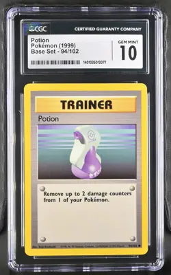 1999 Base Set Pokemon Potion CGC 10 94/102 - Image 1