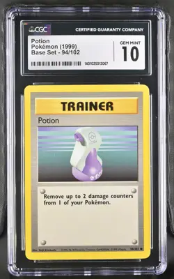 1999 Base Set Pokemon Potion CGC 10 94/102 - Image 1