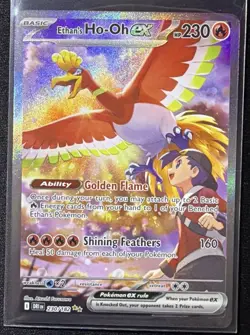 2025 Pokemon SV Destined Rivals 230 Ethan's Ho-Oh Special Illustration Rare Holo - Image 1