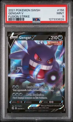 Gengar V Mint PSA 9 2021 Pokemon Swsh Fusion Strike # 156 - Image 1