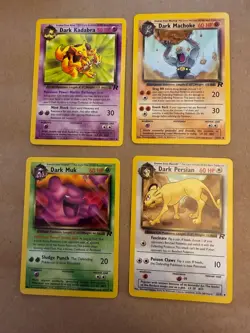 Near Mint 4 pk! Pokemon Team Rocket Dark Kadabra Machoke Muk & Persian #39-42 NM - Image 1
