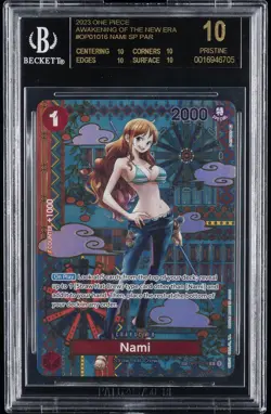 2023 ONE PIECE ENGLISH SP ALT ART #OP01-016 NAMI BGS 10 BLACK LABEL - Image 1